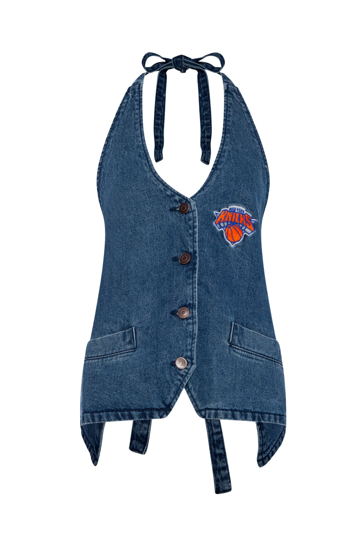 New York Knicks Denim Halter Top