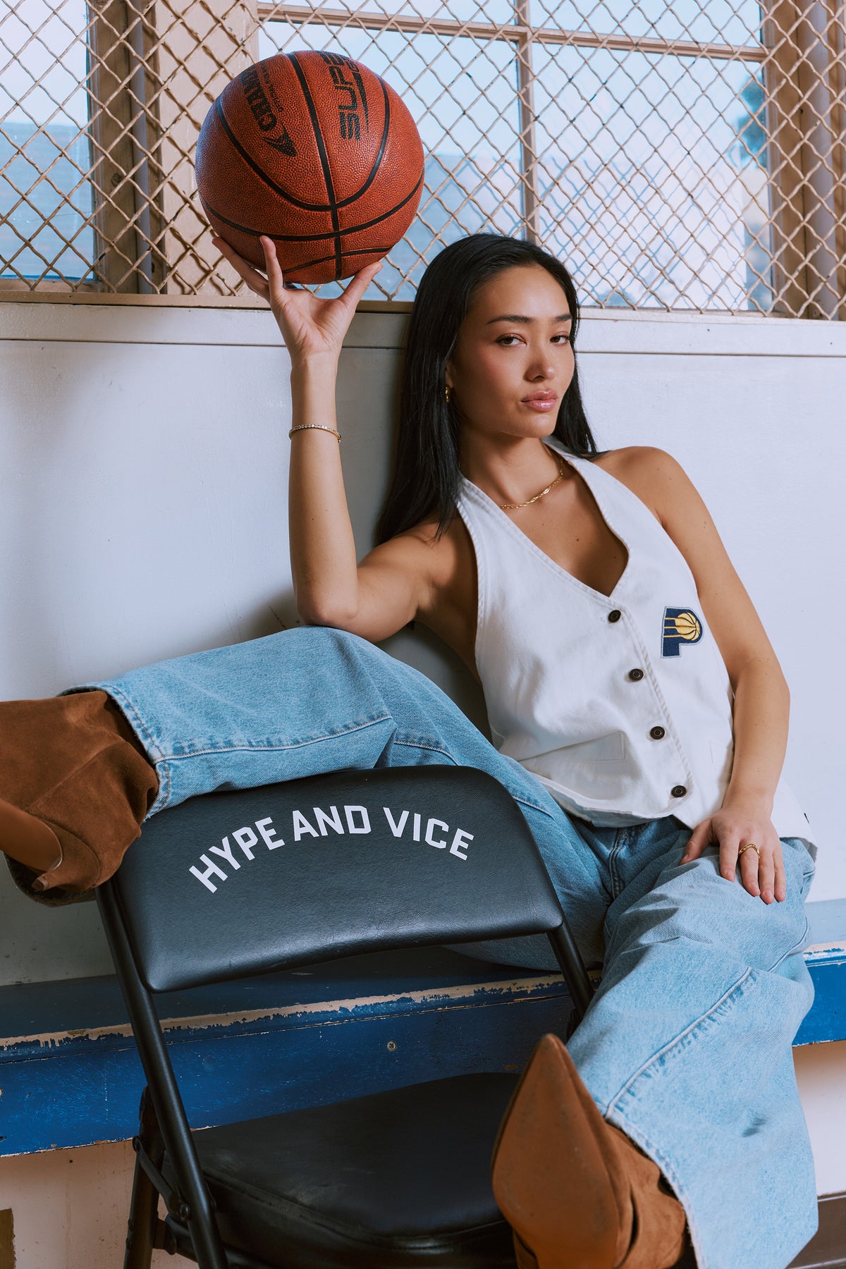 Indiana Pacers Denim Halter Top