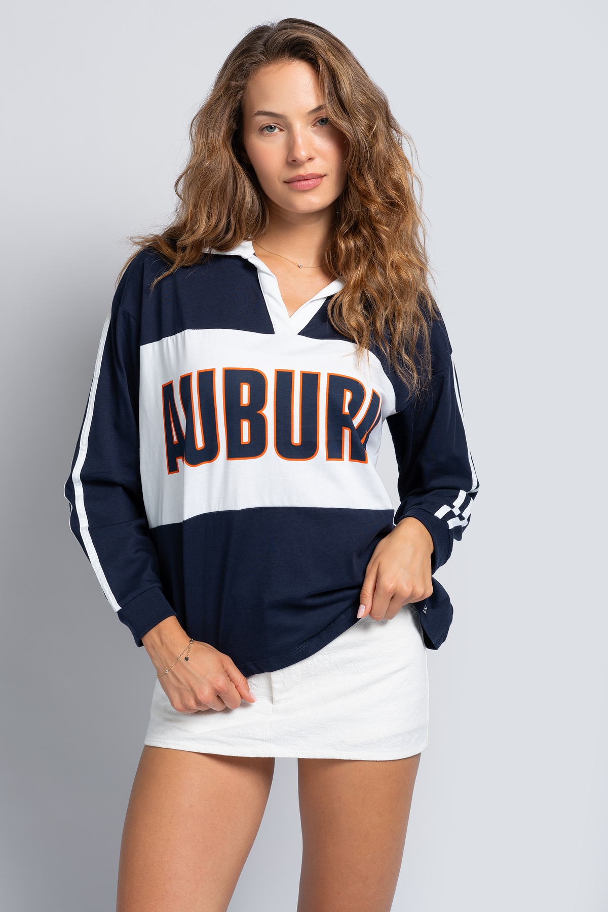 Auburn Contrast Oversized Polo