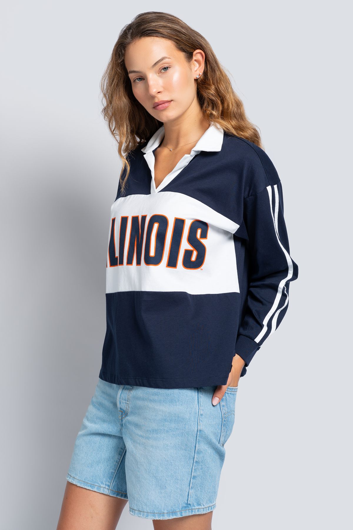 University of Illinois Contrast Oversized Polo