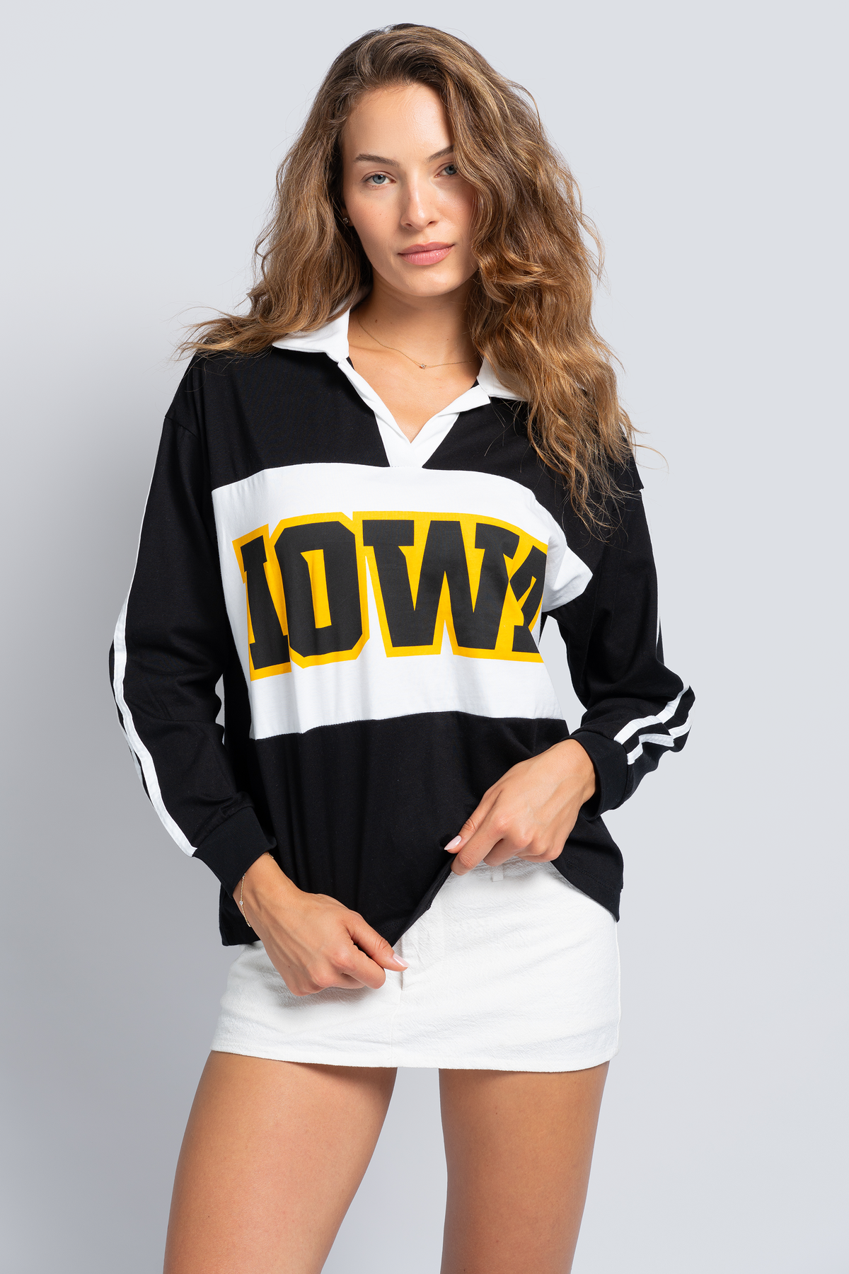 University of Iowa Contrast Oversized Polo