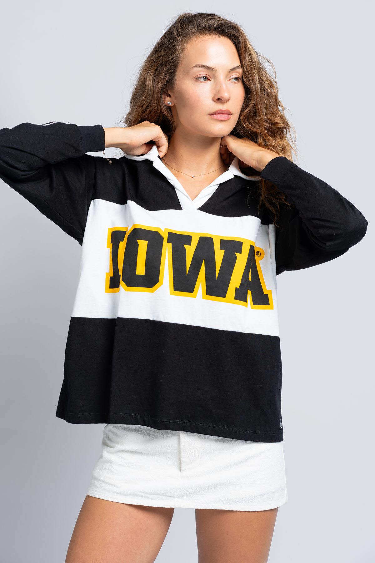 University of Iowa Contrast Oversized Polo