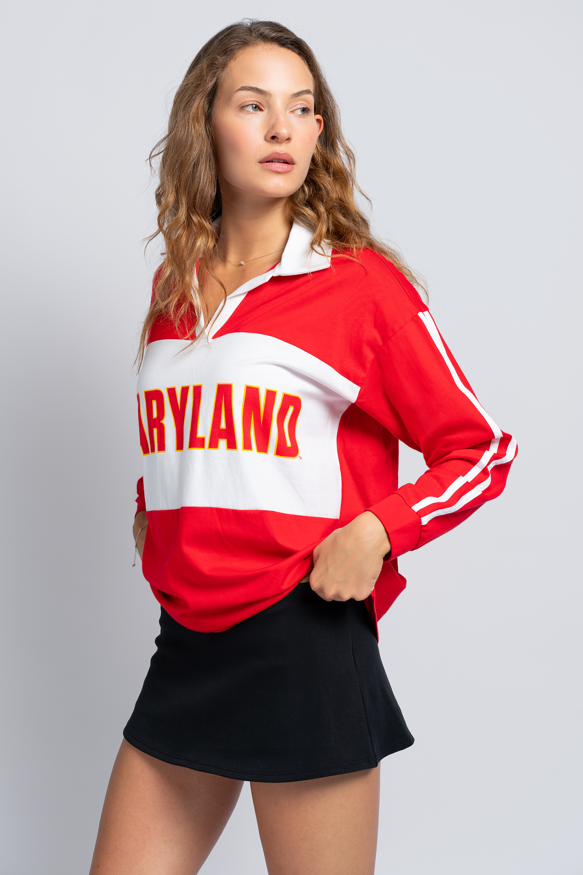 University of Maryland Contrast Oversized Polo