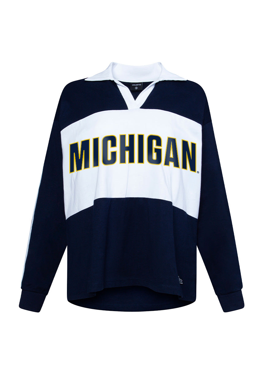 University of Michigan Contrast Oversized Polo