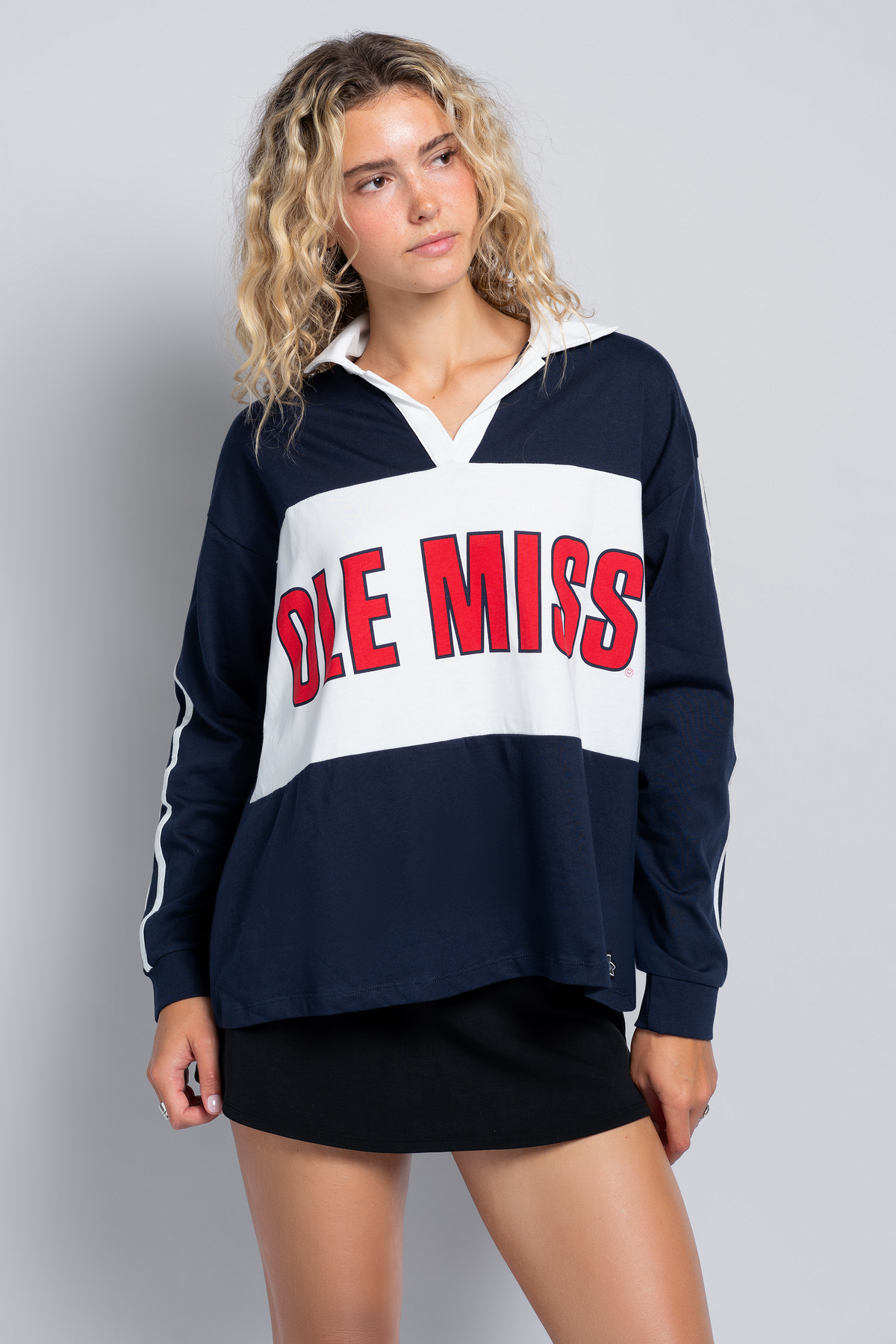 University of Mississippi Contrast Oversized Polo