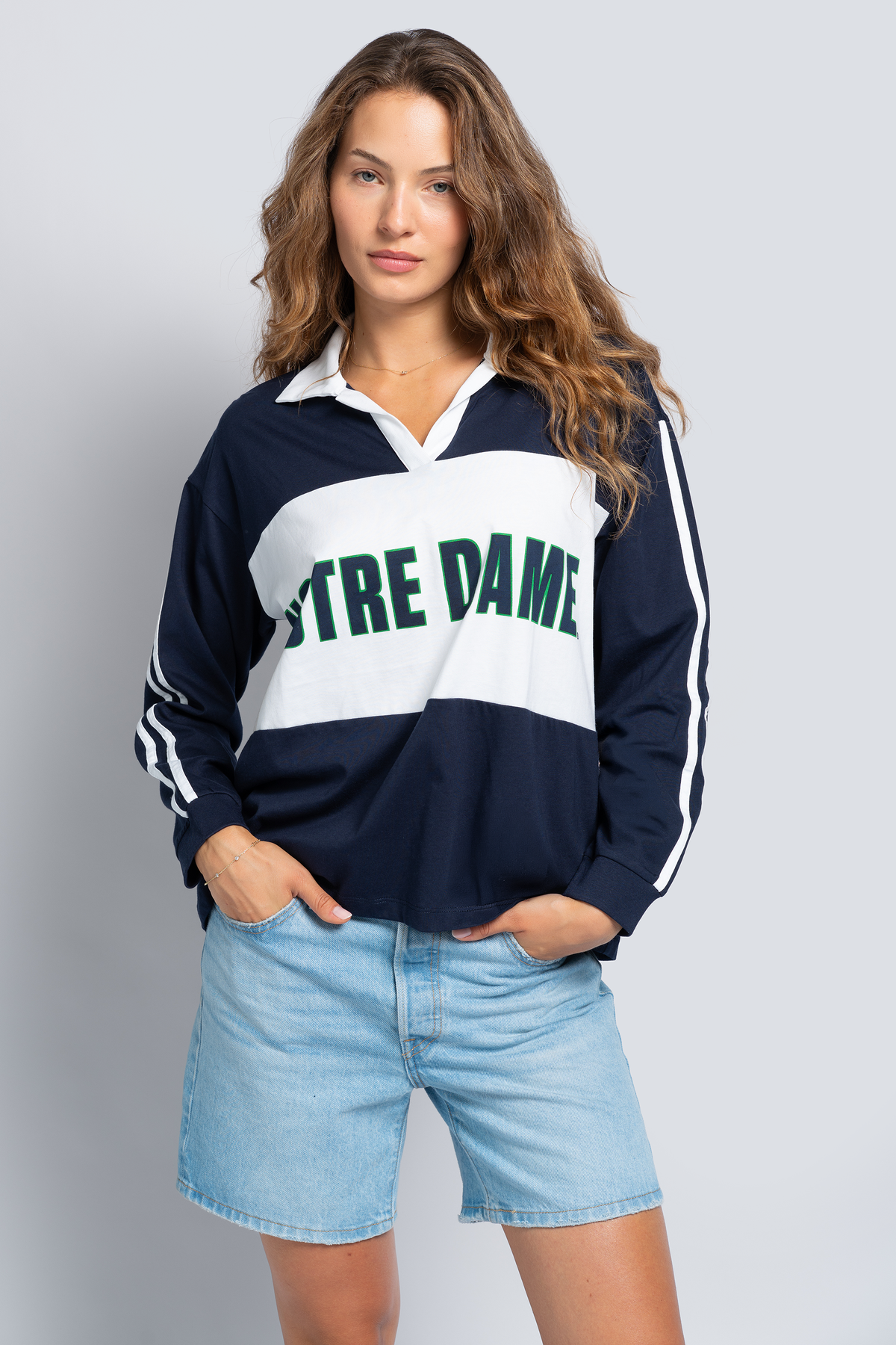 Notre Dame Contrast Oversized Polo