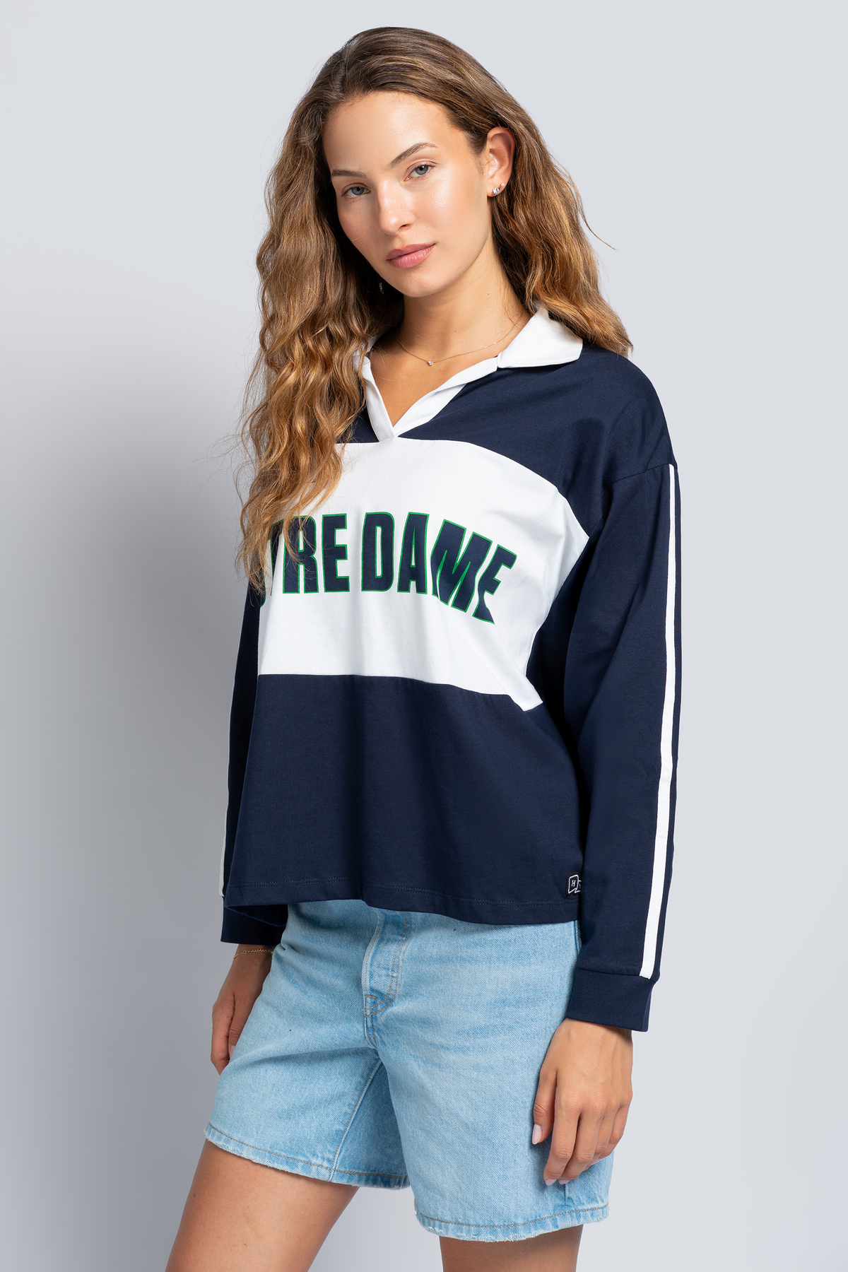 Notre Dame Contrast Oversized Polo