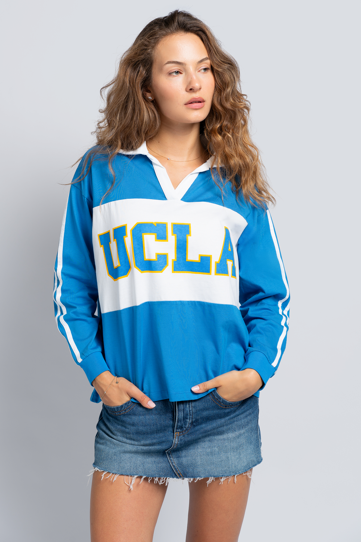 UCLA Contrast Oversized Polo