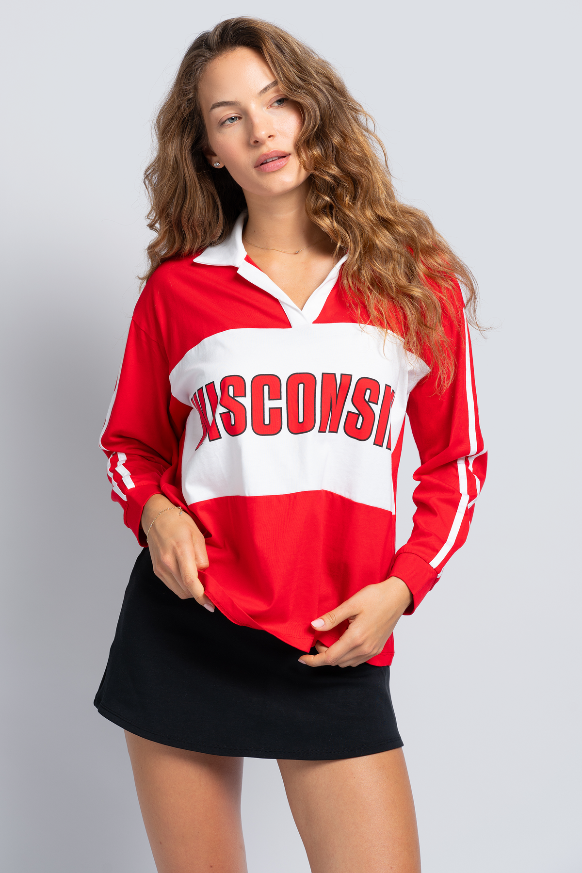 University of Wisconsin Contrast Oversized Polo
