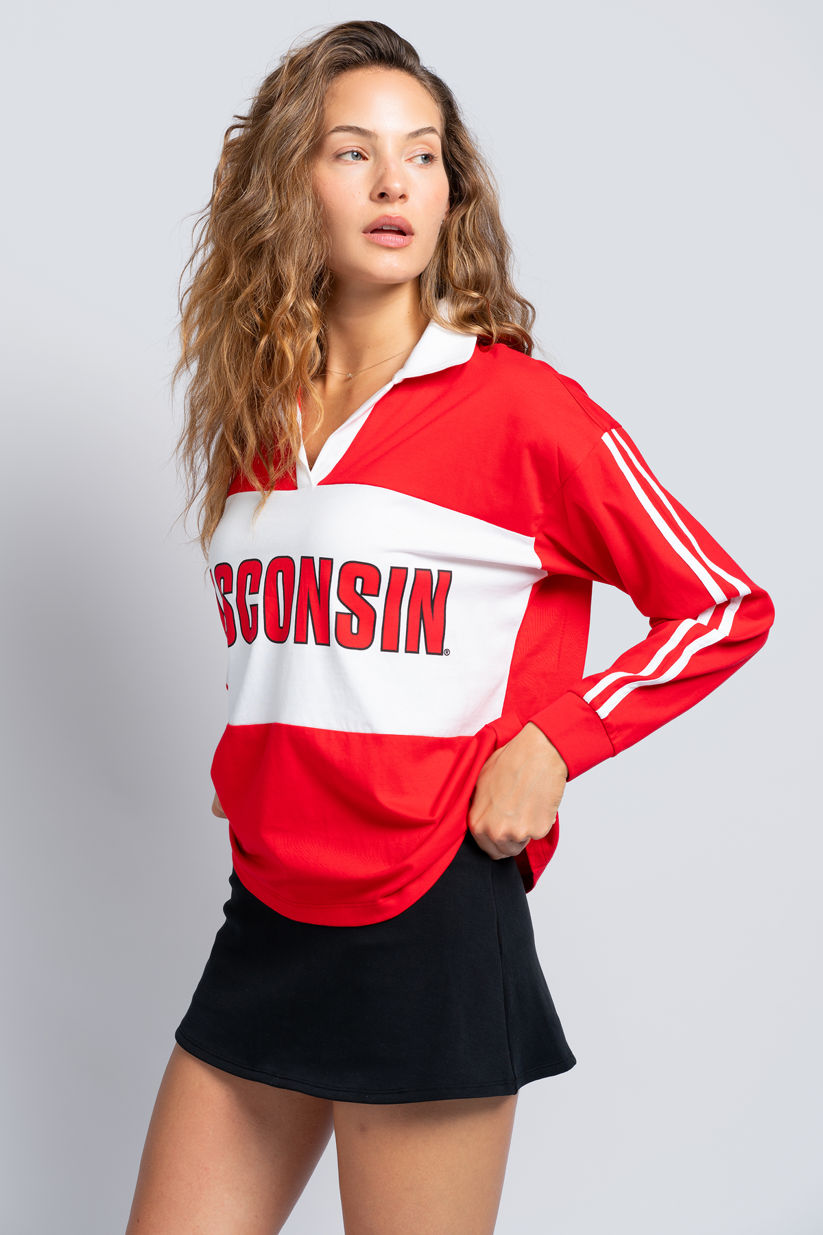 University of Wisconsin Contrast Oversized Polo