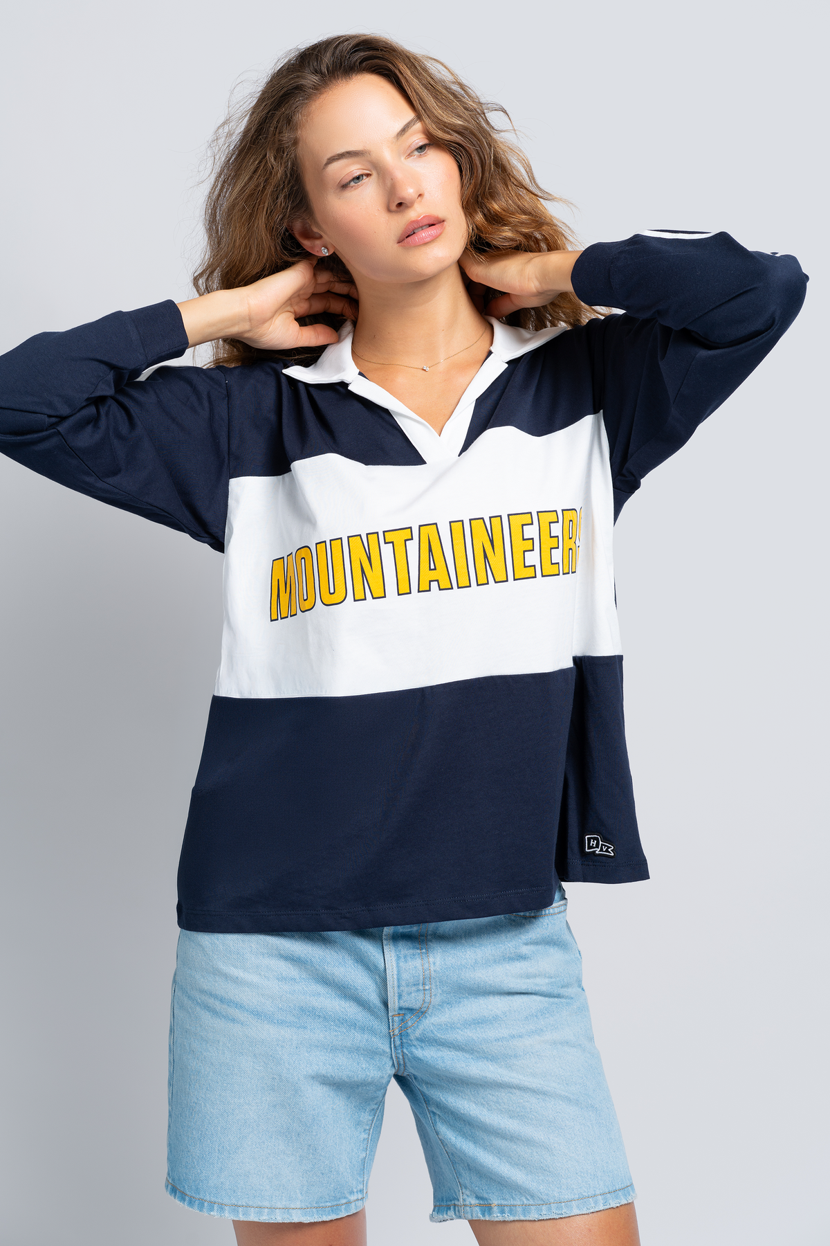 West Virginia University Contrast Oversized Polo