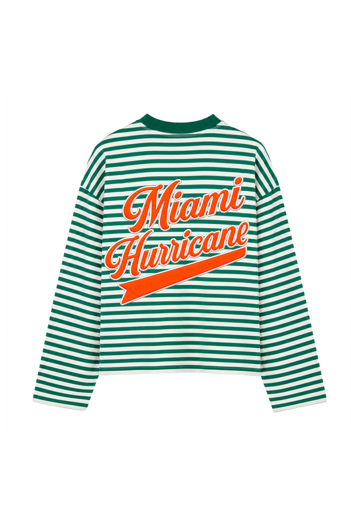 University of Miami Striped Long Sleeve Top