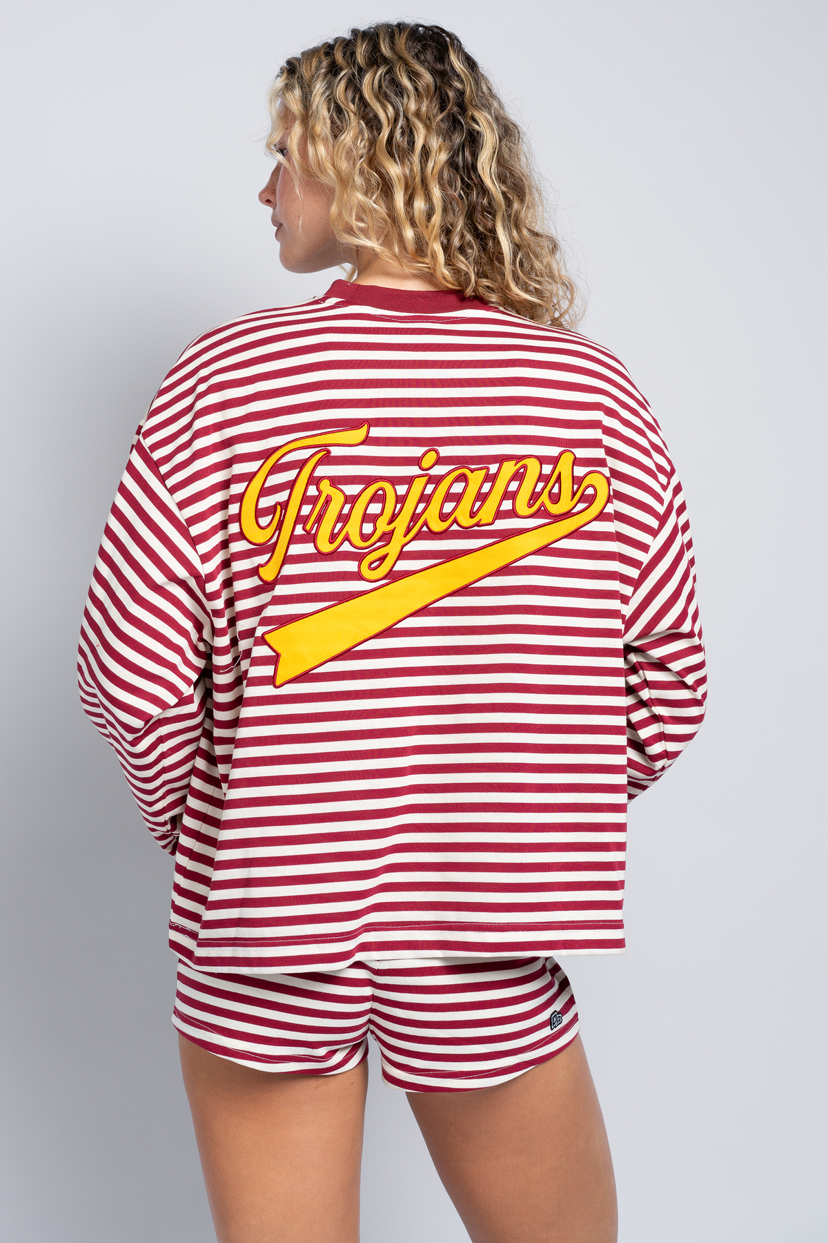 USC Striped Long Sleeve Top