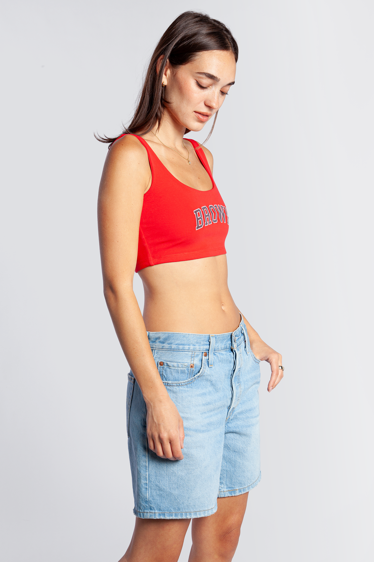 Brown University Scoop Neck Crop Top