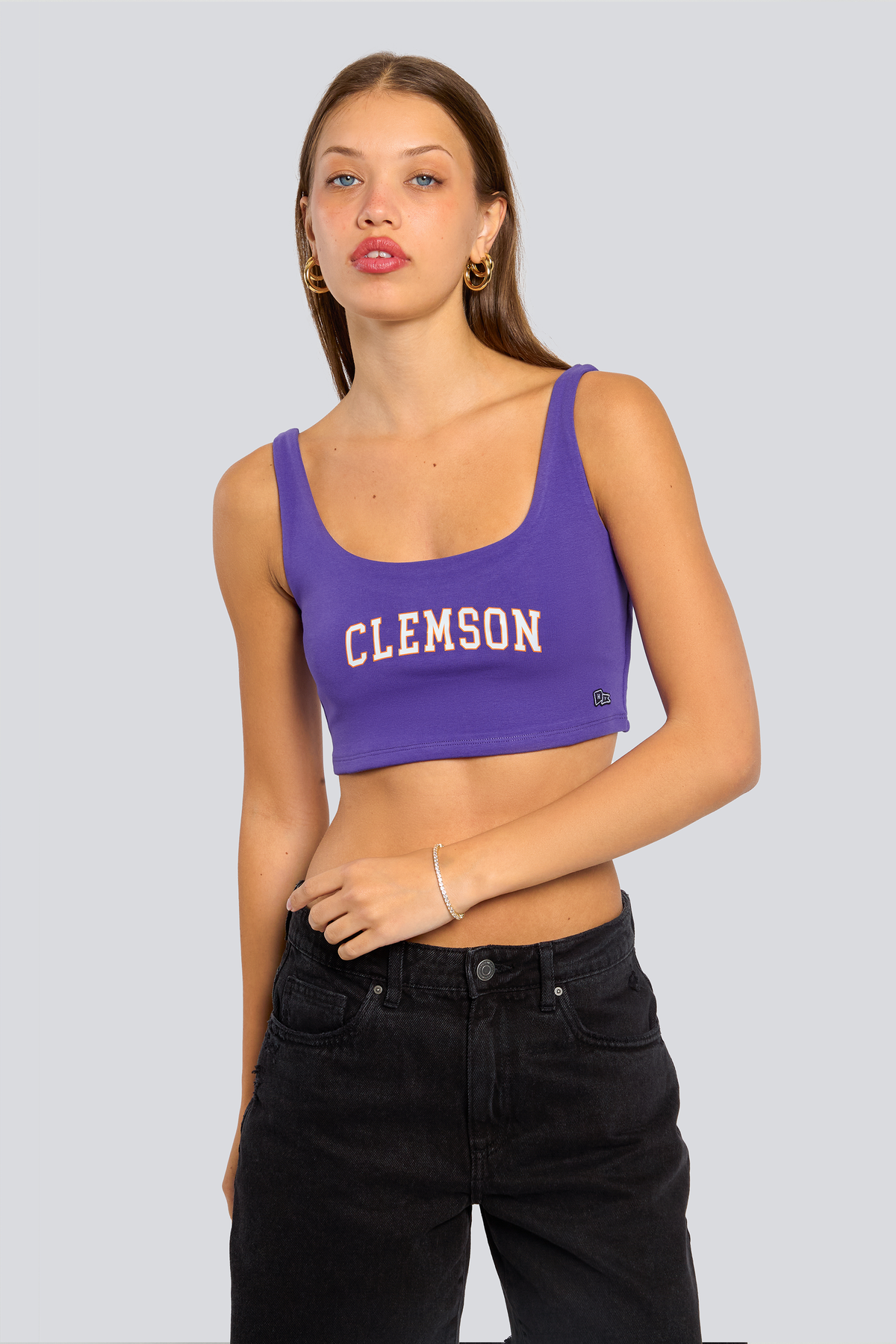 Clemson University Scoop Neck Crop Top