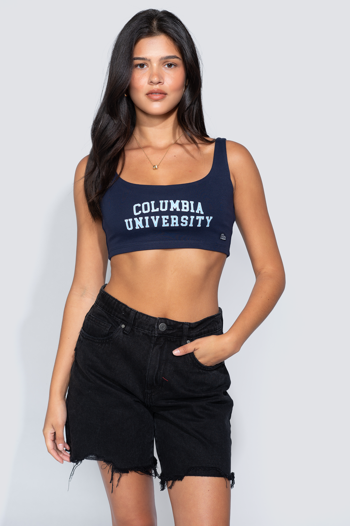 Columbia University Scoop Neck Crop Top