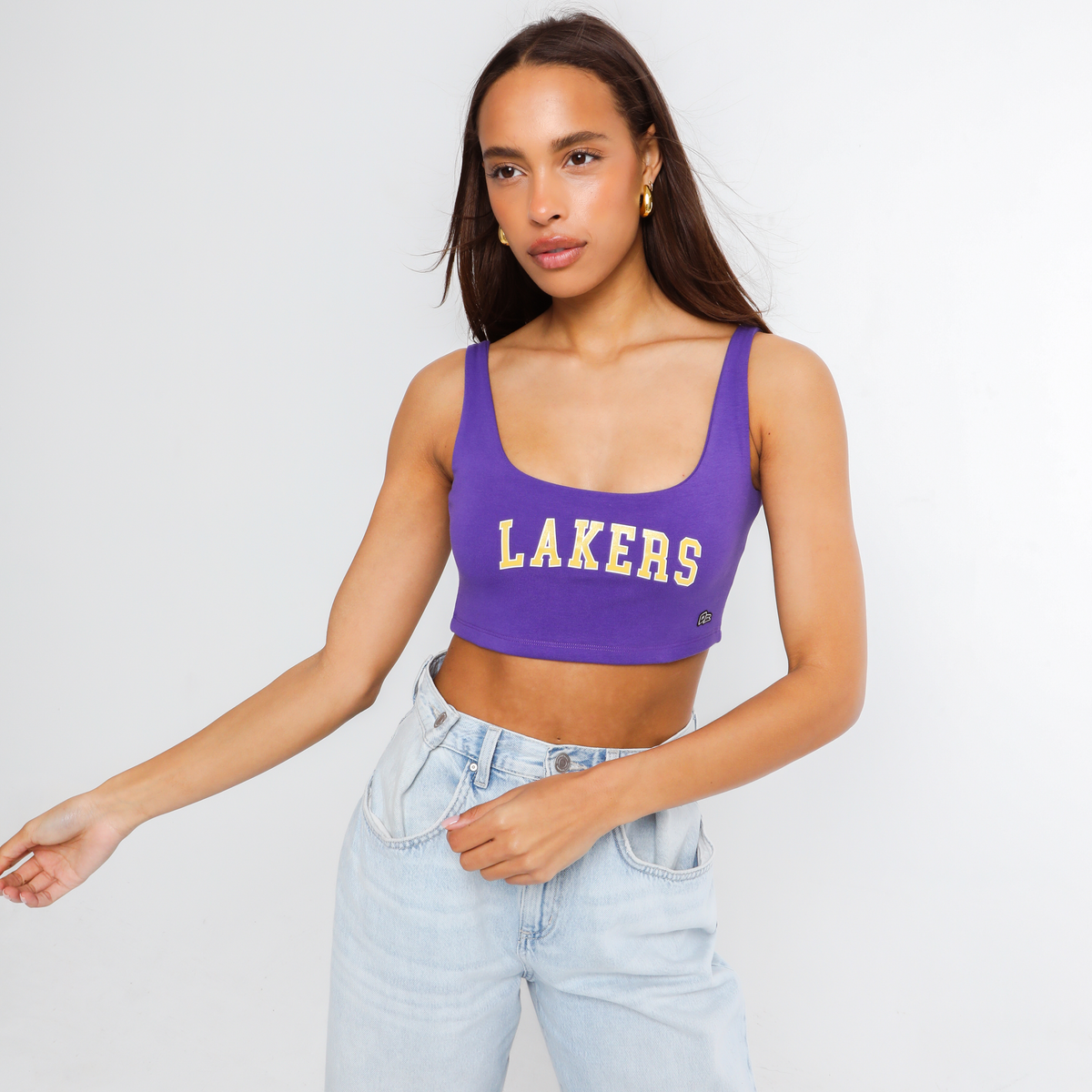 Los Angeles Lakers Scoop Neck Crop Top Los Angeles Lakers Scoop Neck Crop Top