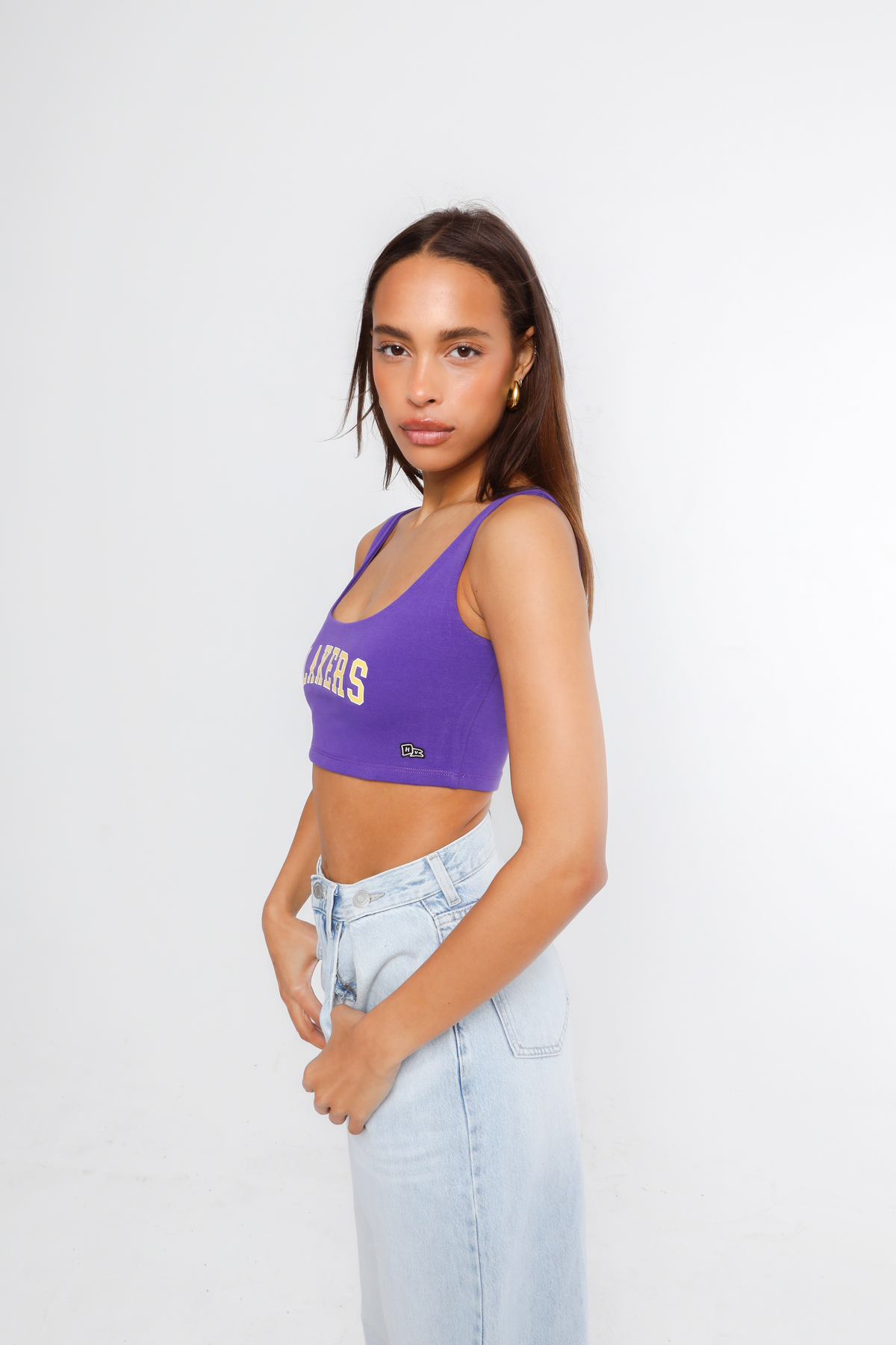 Los Angeles Lakers Scoop Neck Crop Top