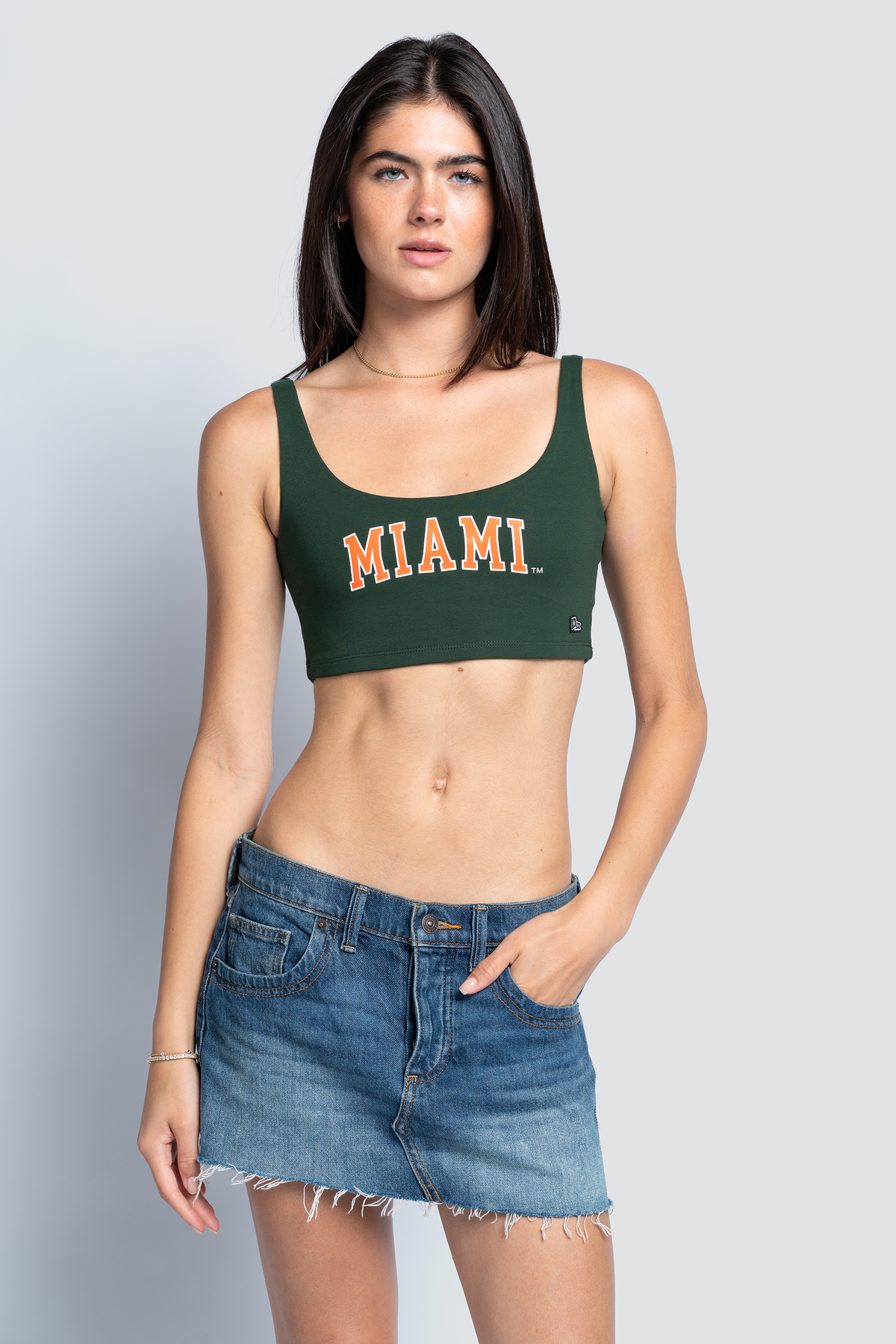 University of Miami Scoop Neck Crop Top