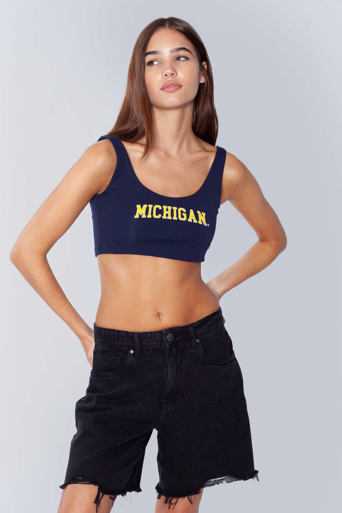 University of Michigan Scoop Neck Crop Top