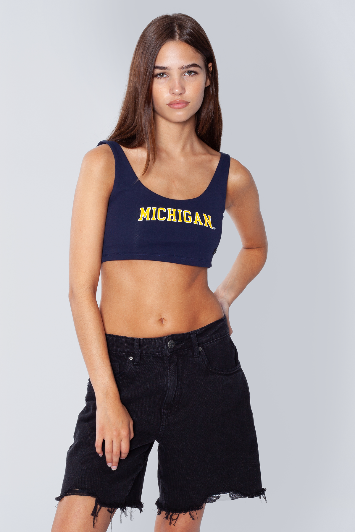 University of Michigan Scoop Neck Crop Top