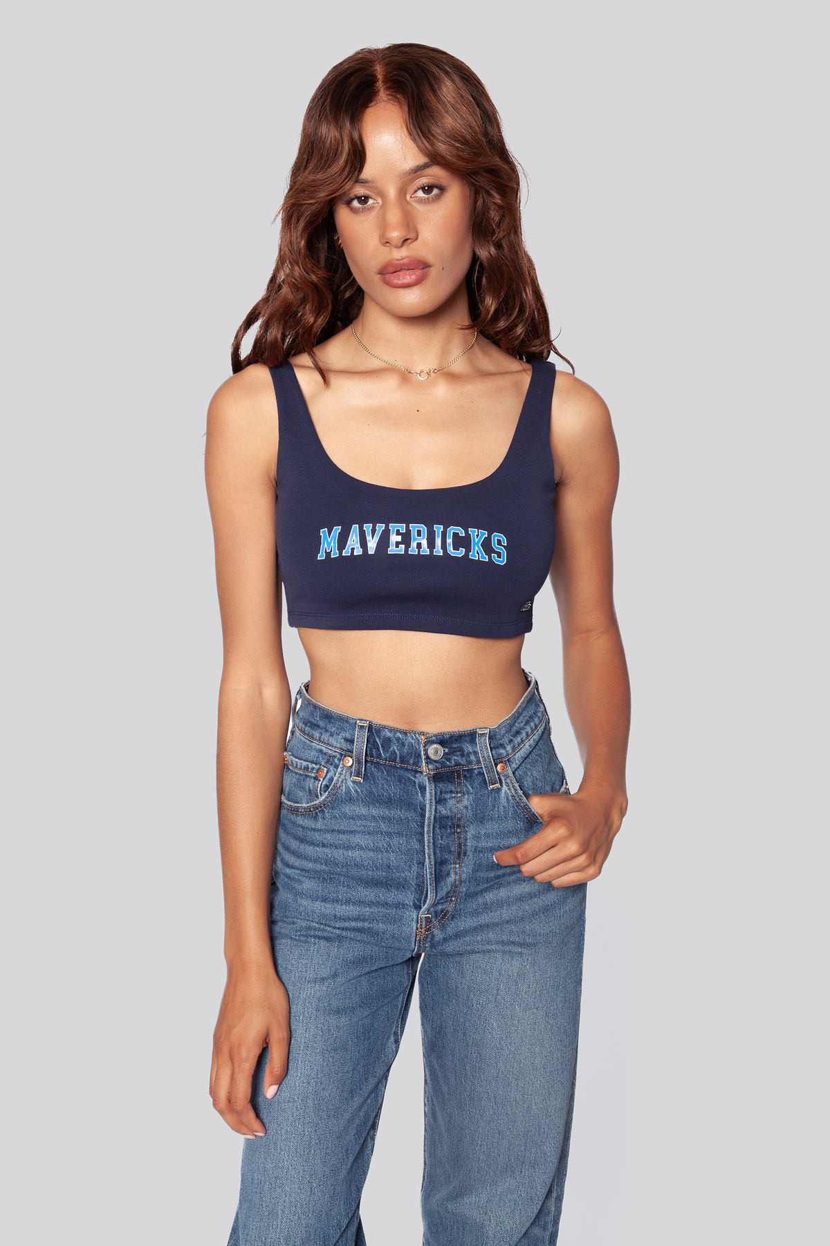 Dallas Mavericks Scoop Neck Crop Top