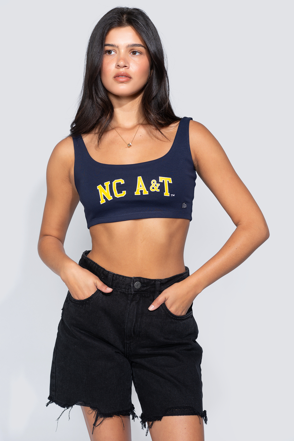 North Carolina A&T State Scoop Neck Crop Top