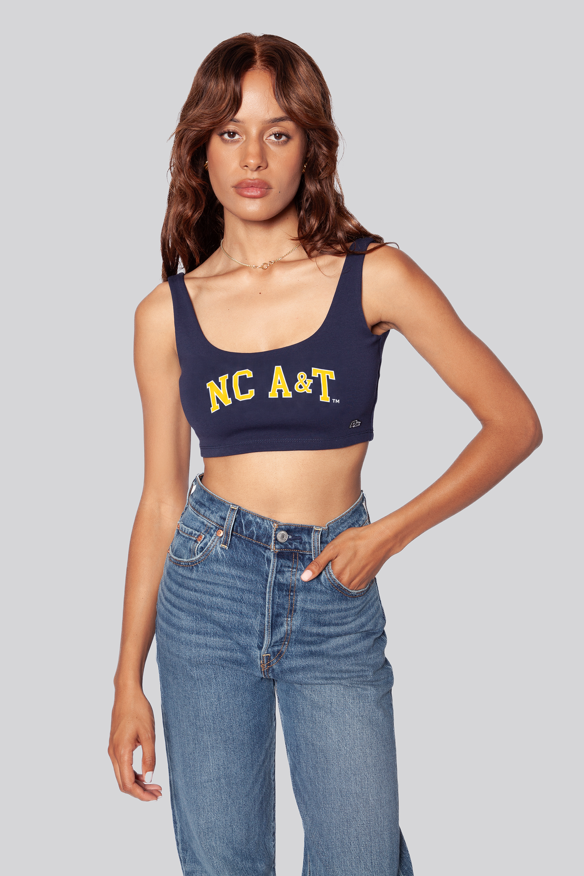 North Carolina A&T State Scoop Neck Crop Top