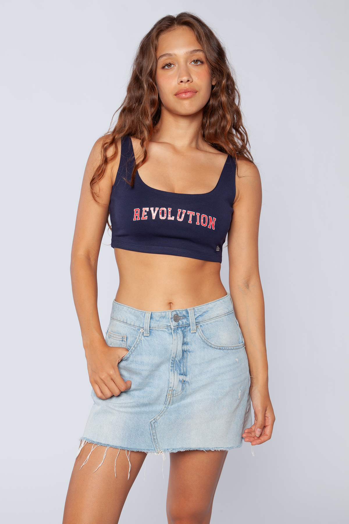 New England Revolution Scoop Neck Crop Top