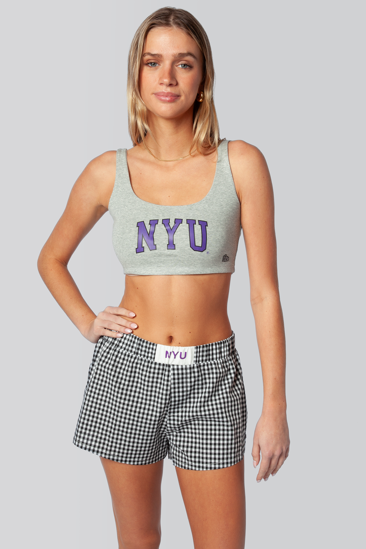 NYU Scoop Neck Crop Top