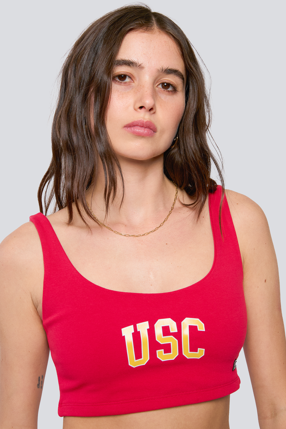USC Scoop Neck Crop Top