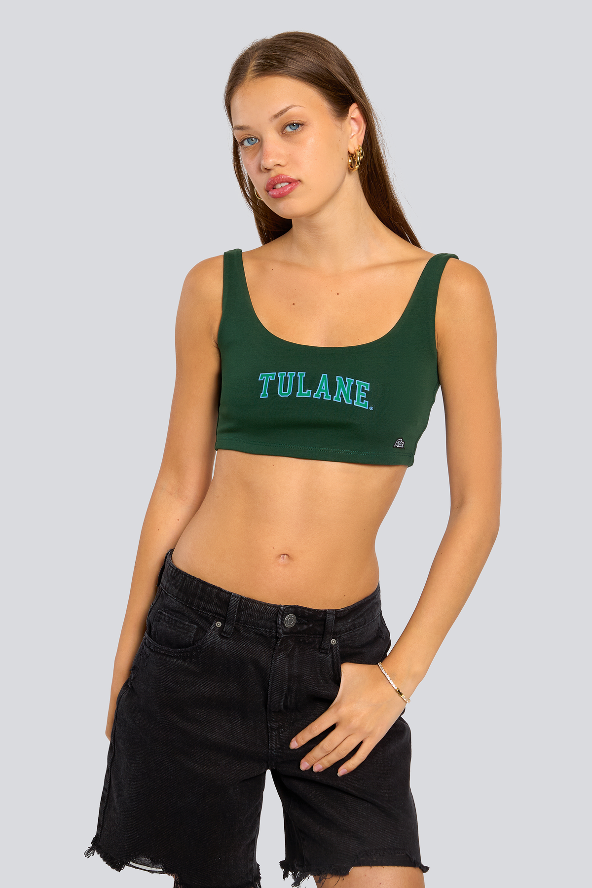Tulane | Scoop Neck Crop Top