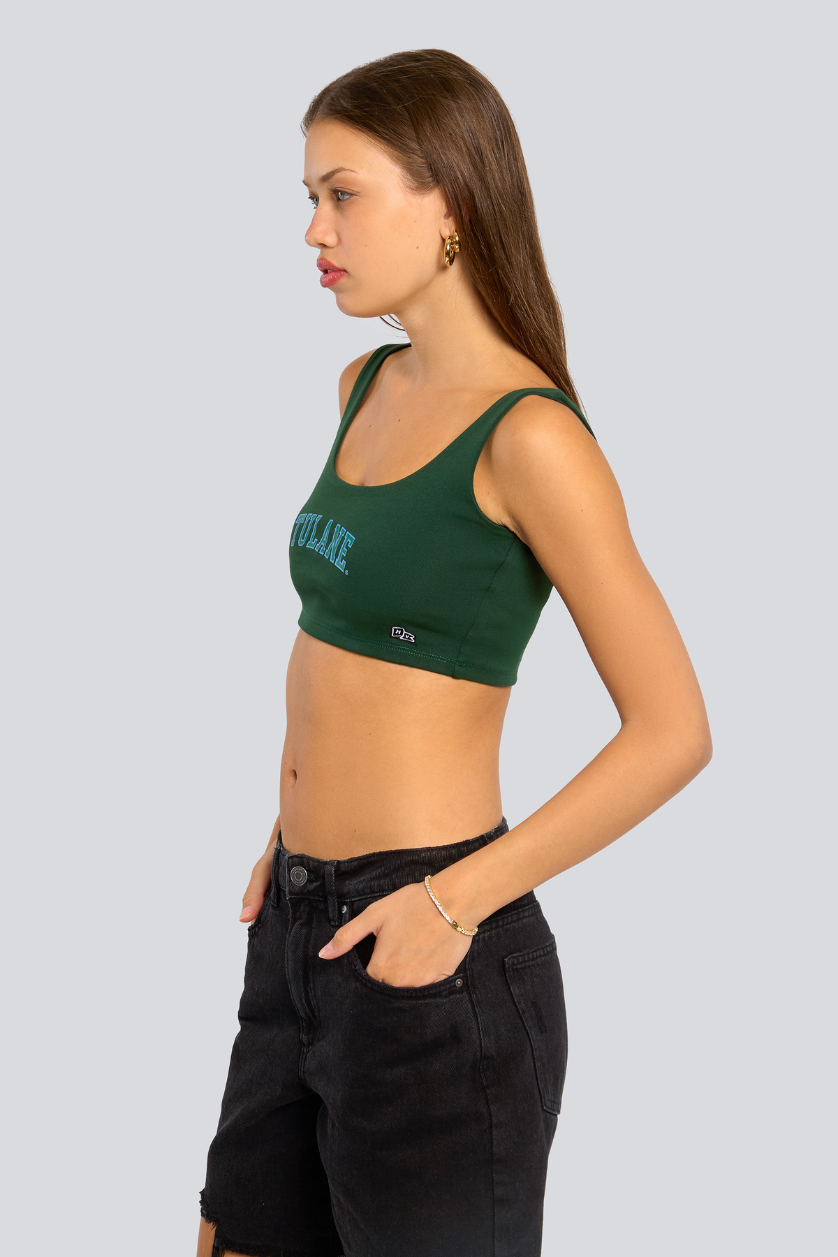 Tulane | Scoop Neck Crop Top