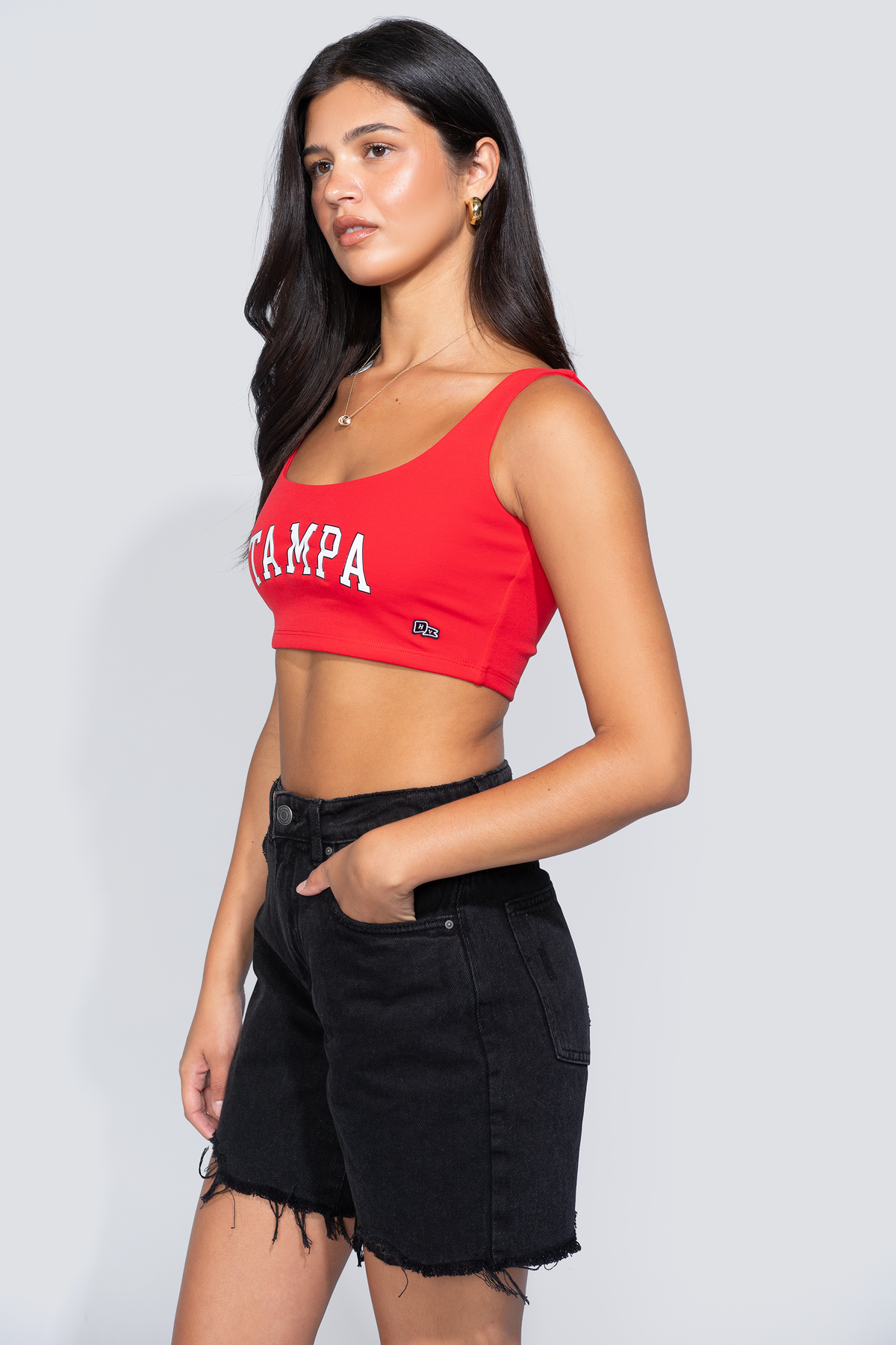 University of Tampa Scoop Neck Crop Top