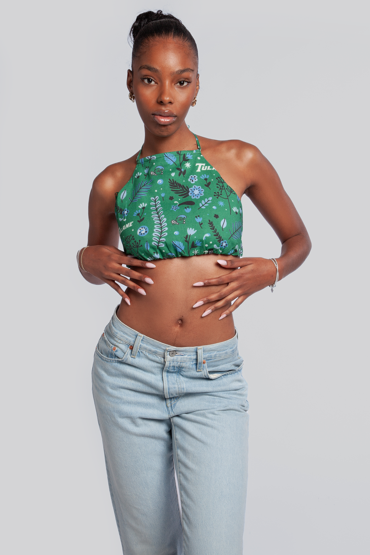 Tulane University Tie Dye Turtleneck Top