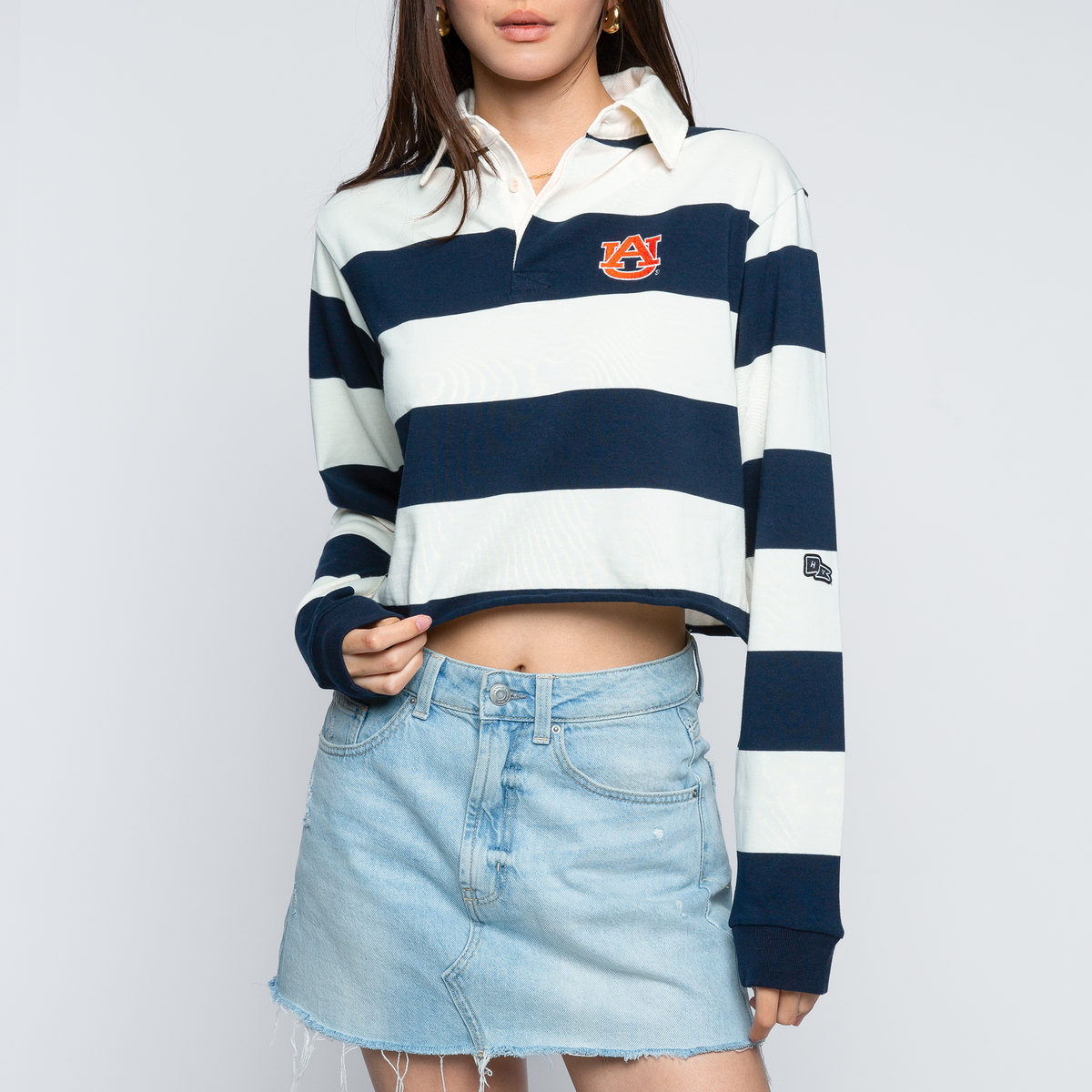 【U LAN】Nerd Stripe Rugby Sweatshirt Nerd Stripe Rugby Sweatshirt - ULAN | 60% - Asian Fashion
