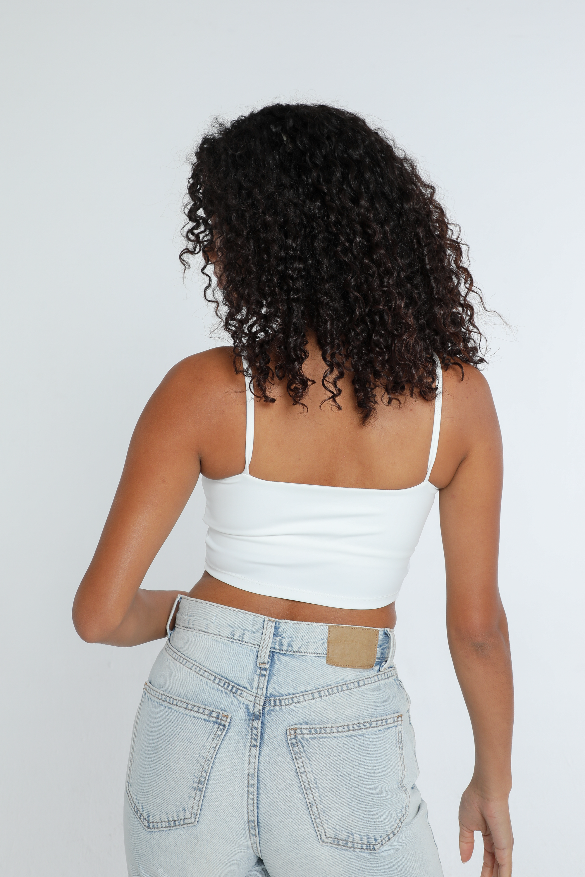 NKNIT今季人気商品 ホワイトwashed cup tanktop Modal tank top with lace - Creamy White | Benetton