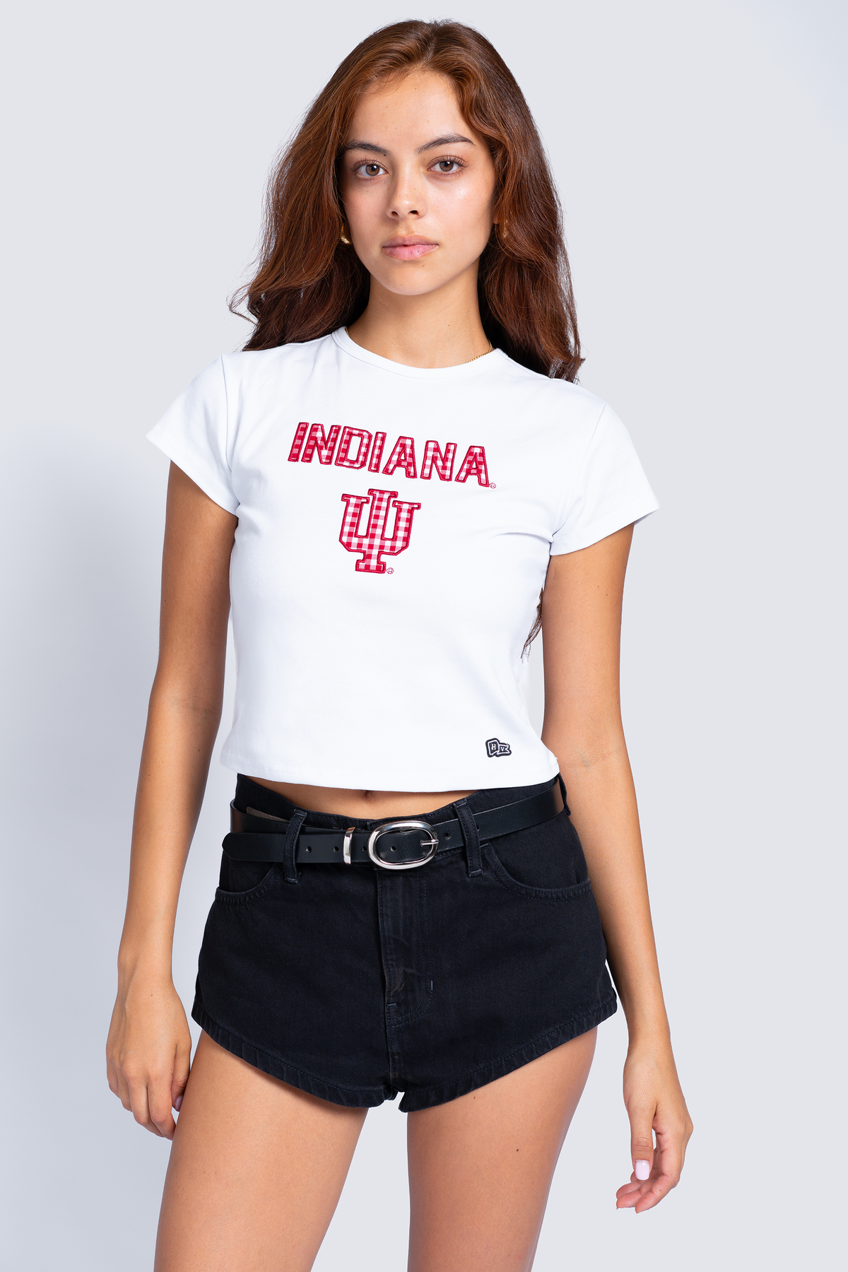 Indiana University Gingham Baby Tee