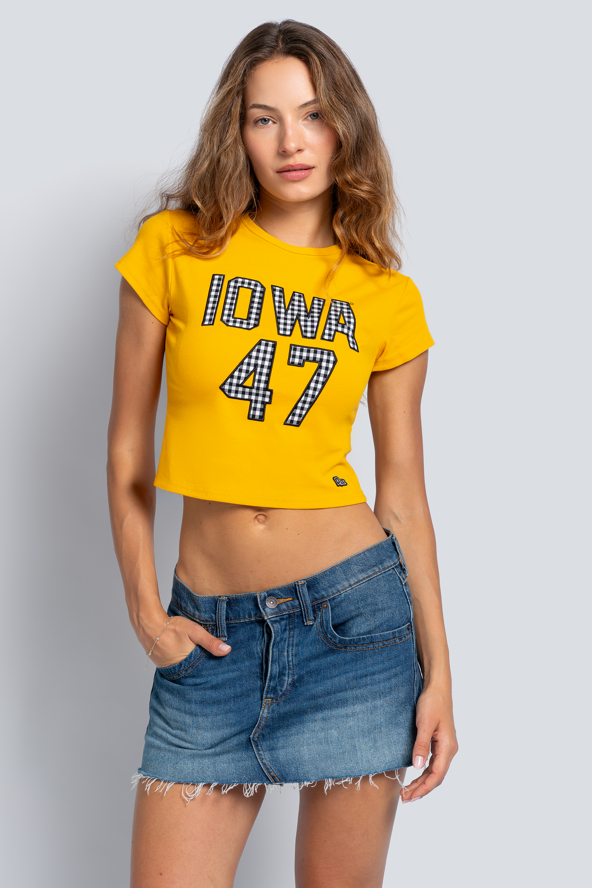 University of Iowa Gingham Baby Tee