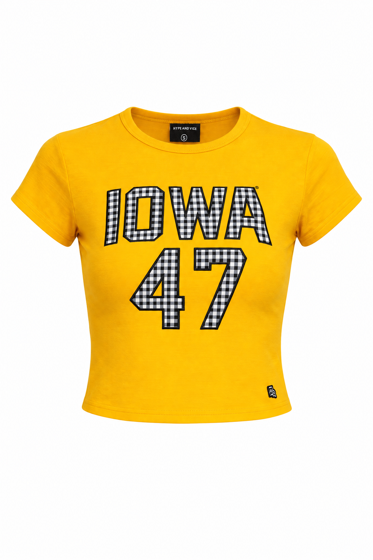 University of Iowa Gingham Baby Tee