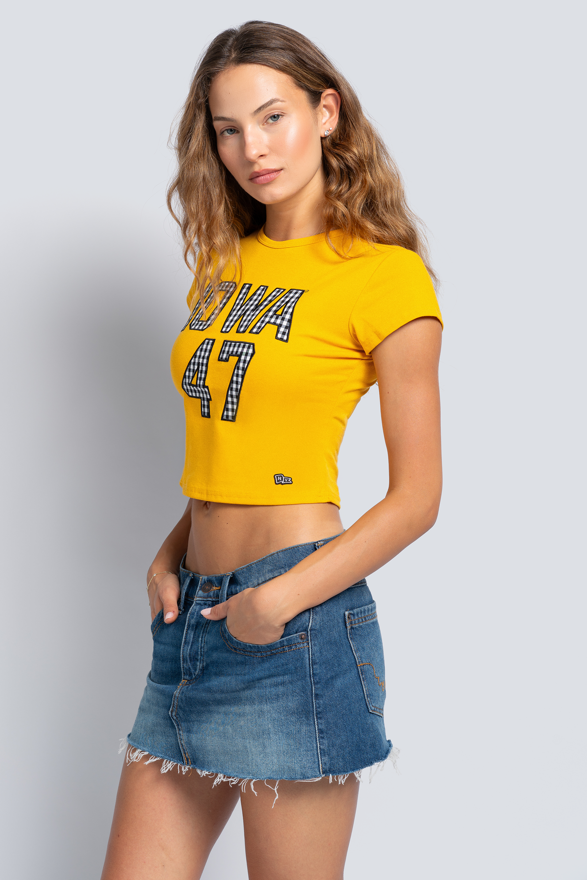 University of Iowa Gingham Baby Tee