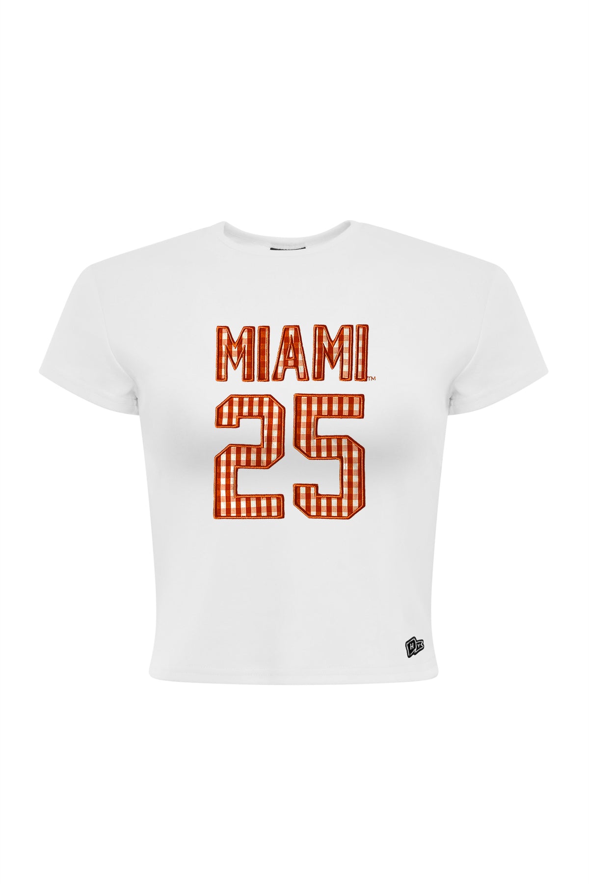 University of Miami Gingham Baby Tee