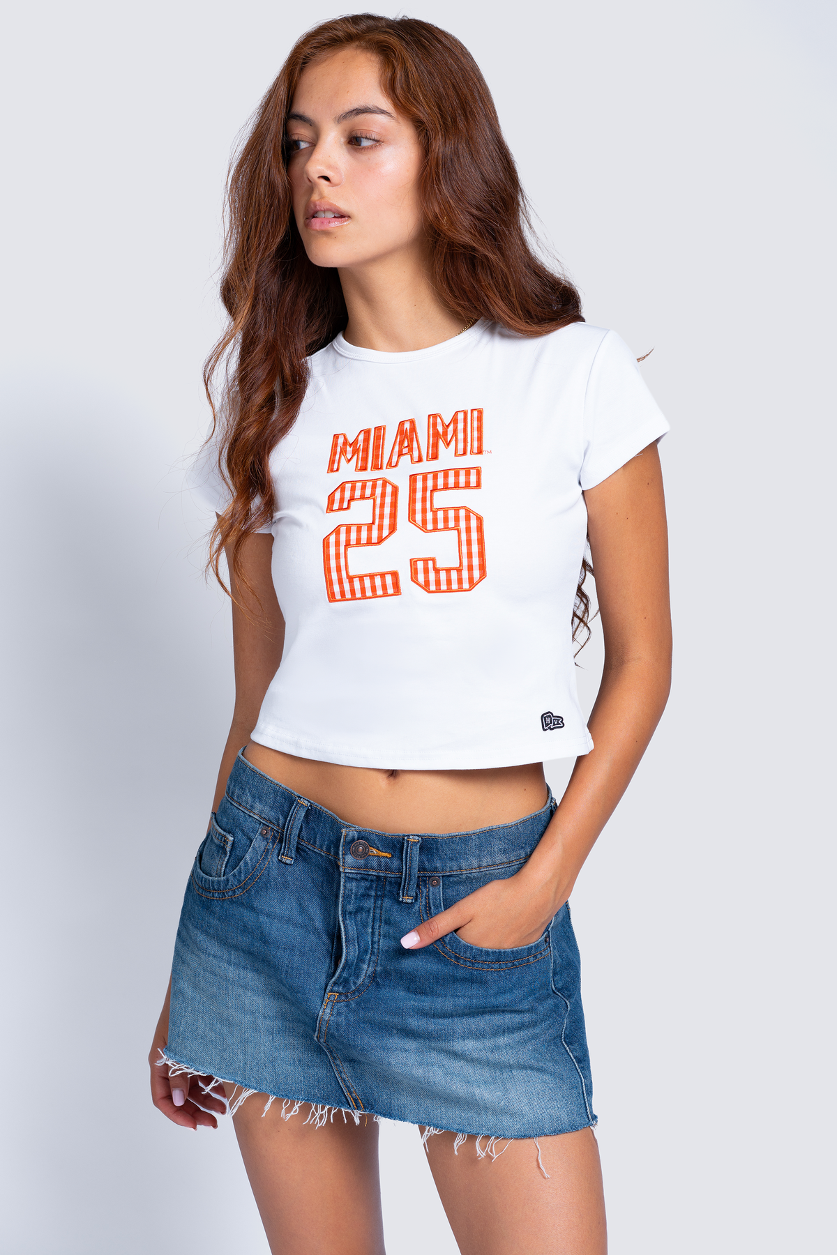 University of Miami Gingham Baby Tee