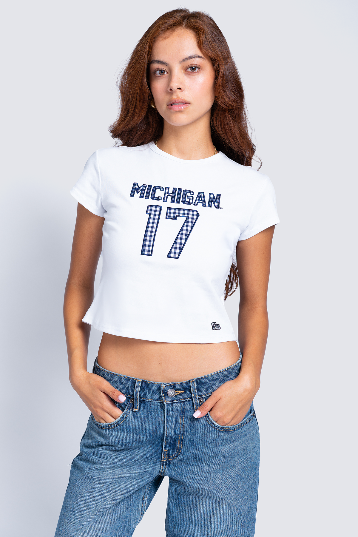 University of Michigan Gingham Baby Tee