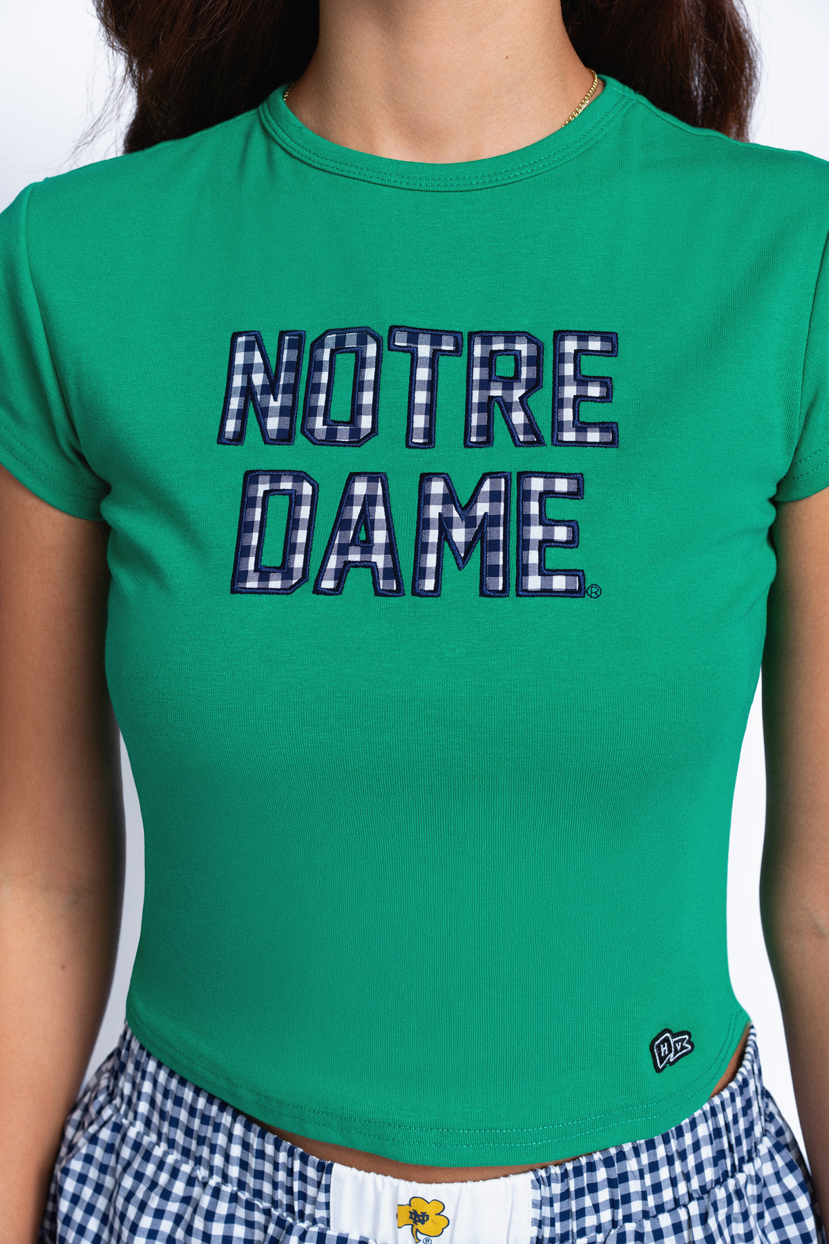 Notre Dame Gingham Baby Tee