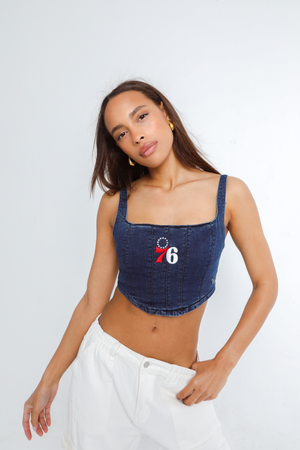 Philadelphia 76ers Denim Corset