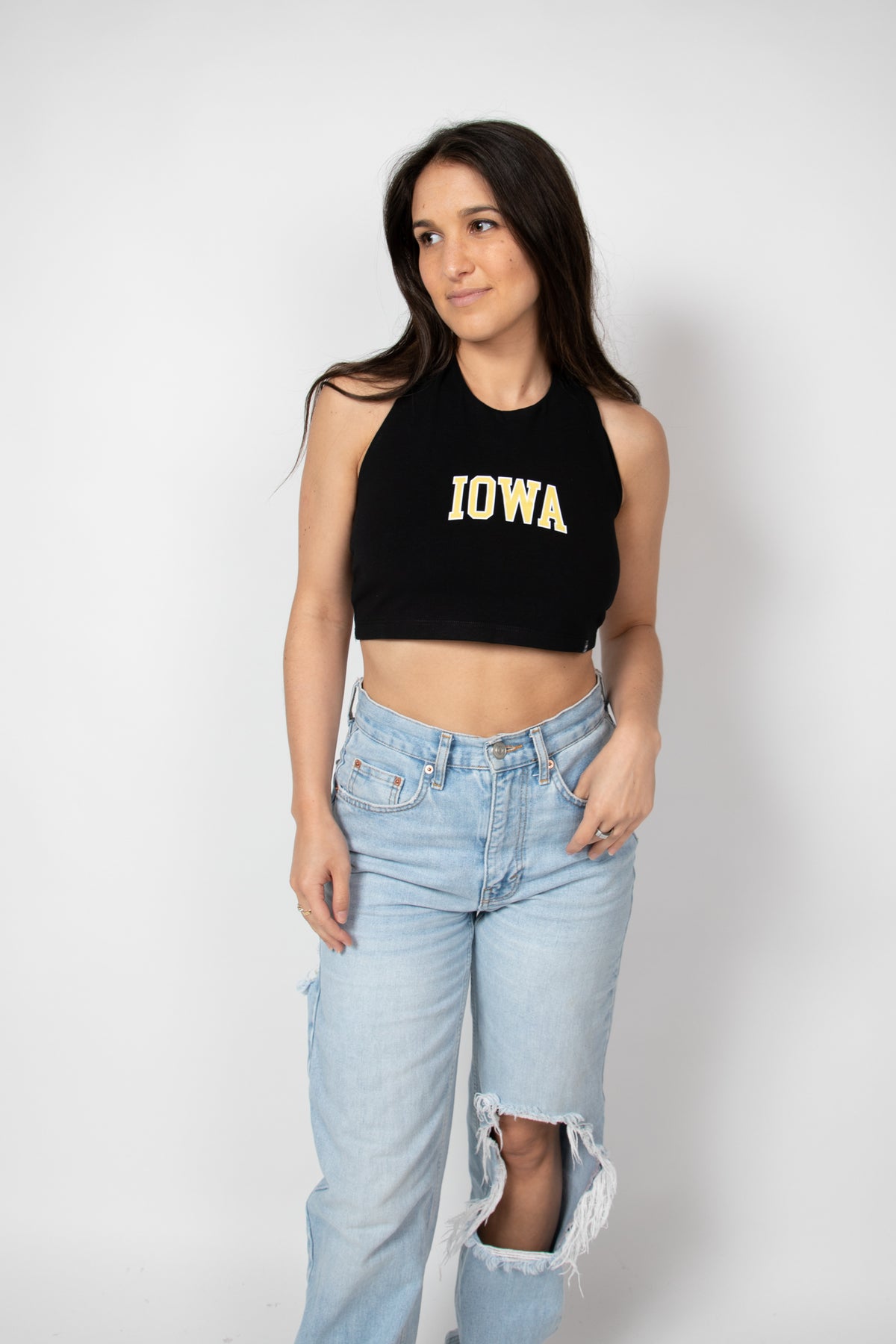 Iowa Hawkeyes Womens Hype and Vice Cropped Mesh Fashion Football