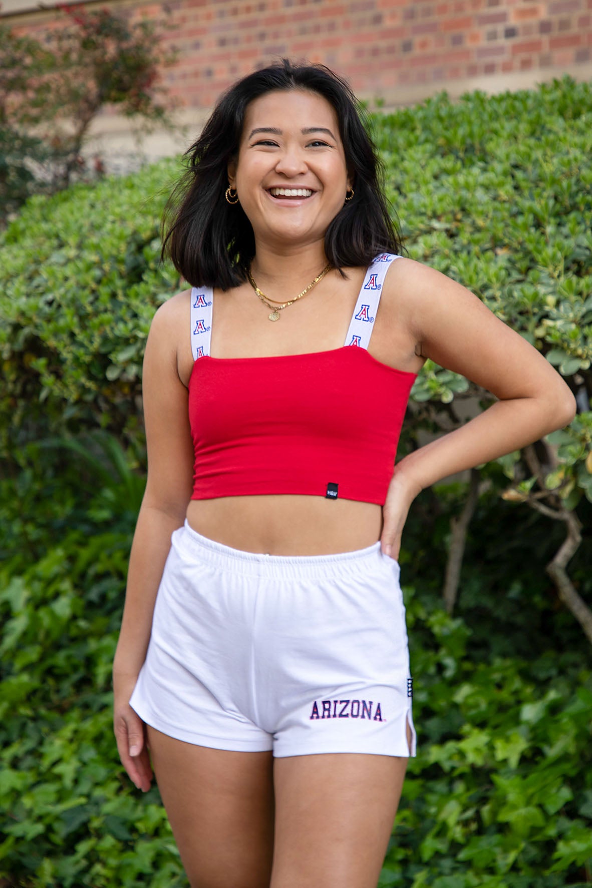 Arizona Red Bandeau Top with Woven Strap