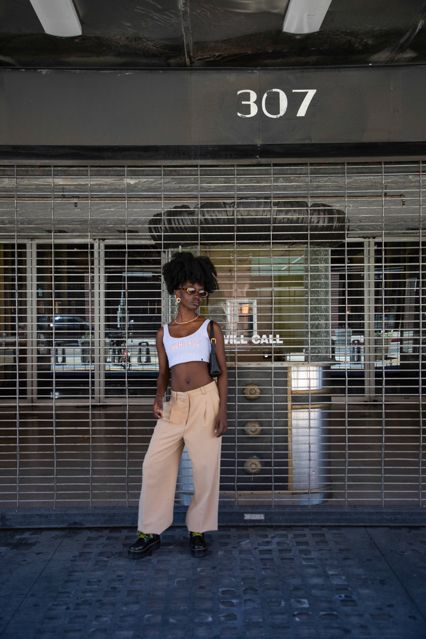 U Chicago Scoop Neck Crop Top