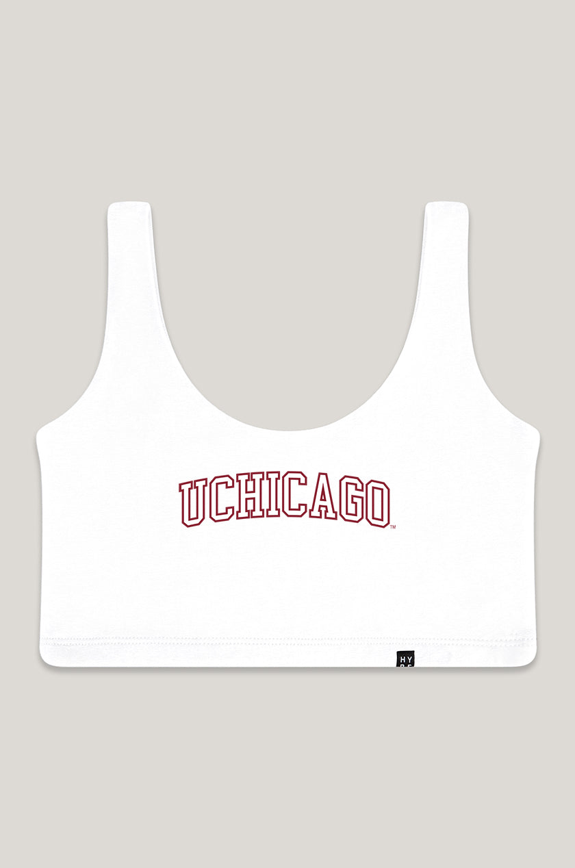 U Chicago Scoop Neck Crop Top